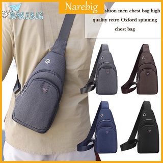 ♡NAREBIG♡Vintage Solid Color Men Oxford Cloth Zip Crossbody Bags (1)