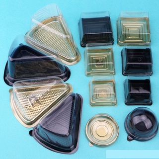 50pcs Mini Cake Boxes And Packaging Box Transparent Plastic Box For Cake With Lid Egg-Yolk Puff
