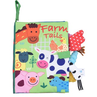 Baby animal books, non-toxic fabric soft baby cloth books, early education toys, waterproof baby books for children, (4)