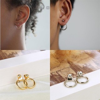 1Pair Jewelry Punk Round Hoop Ear Stud Circle Earrings (3)