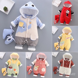 41Tn Newborn baby clothes autumn and winter suit thickened warm winter clothes newborn baby jumpsuit