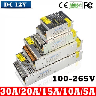 DC 12v 30A/20A/15A/10A/5A switching power supply driver for cctv led light 100-265V