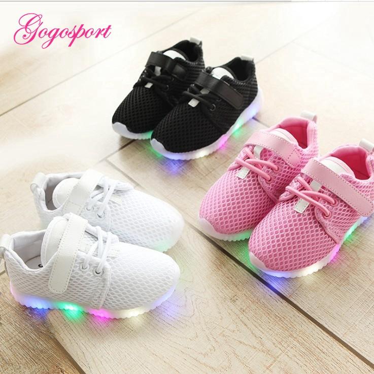 Shoes with Breathable Material and Colorful Sporty LED Lights
