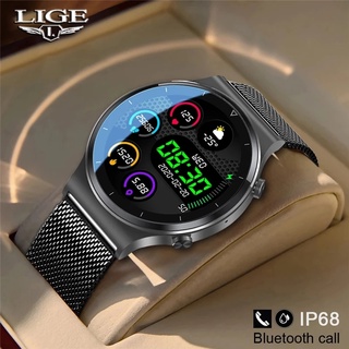 LIGE New Smart Watch Men Heart rate Blood pressure Full Touch Screen Bluetooth Call Sports Fitness Watch for Android iOS smart watch