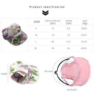 Yahan500 Wertyuiop 8 Colors Jennifer's store Pet Dog Hat Baseball Cap Windproof Shade Travel Sun Hats For Puppy Dogs