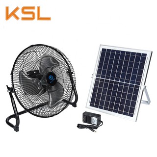KSL Solar Floor Fan solar fan electric fan Rechargeable Solar Fan Stand with solar panel Table Fan