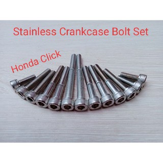 Stainless Bolts Crankcase Set Honda Click 125/150