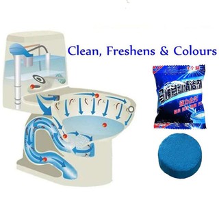 SWYH 1PC Blue Tablet Toilet Cleaner Cleaning Tablets Toilet Deodorizer Bathroom Flush Tank Tablet (1)
