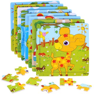 CiCi Baby Wooden Animal Puzzle Baby With Base Map Early Kid Educational Toys