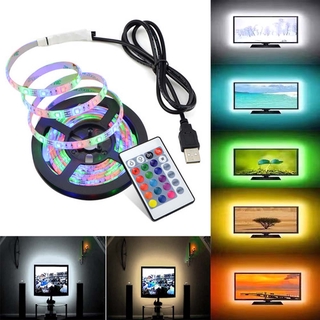 USB RGB SMD2835 LED Strip 1m 2m 3m 4m 5m with 24 key remote controller tv led light non waterproof