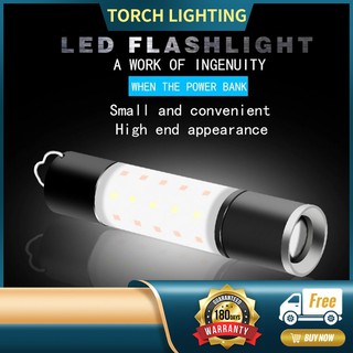 COD✅TORCH USB rechargeable hanging LED flashlight zoom camping tent light outdoor night light (1)