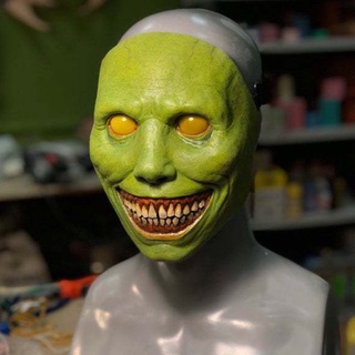 joy New Halloween Horror Mask COS Exorcist Smile White Face White Eyes Demon Mask joyfeel (5)