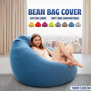 Adults 100x120CM Soft Bean Bag Cover Chairs Couch Sofa Cover Indoor Lazy Lounger