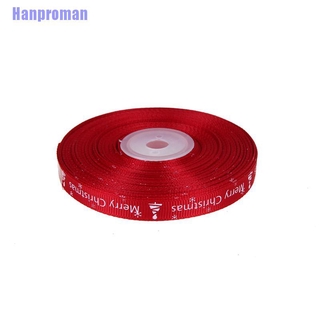 Hanproman= 25 Yards/Lot Christmas Ribbon For Decor Printing Ribbon Diy Craft Gifts Xmas Party Decor