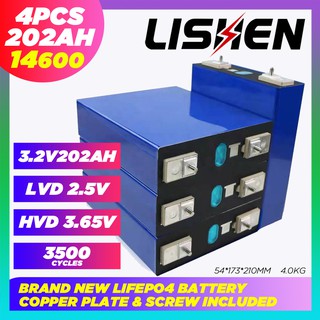 Lifepo4 Battery 4 unit LiShen 3.2V 202ah Prismatic LiFePO4 Lithium Ion Phosphate Cell Battery