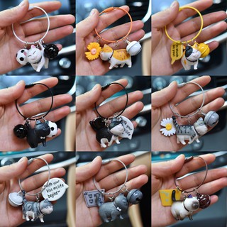 ♥ RT✨ Keychain Creative Color Wire Ring Enamel Cat Pendant Bell Cat Keyring Activity Small Gift Cartoon Keyring