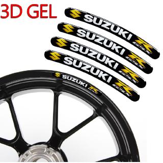 3D Gel Motorcycle Wheel Hub Rim Strip Decal Suzuki For 16"17"18"21"inch Wheel