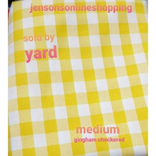 Checkered Medium Gingham Design, Canary Yellow, sold by yard, width: 60" inches