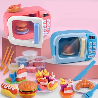 Pretend Play Kitchen Microwave Oven Toy Simulation Foods Playset with CLAYS Simulation Toys Fun SALE