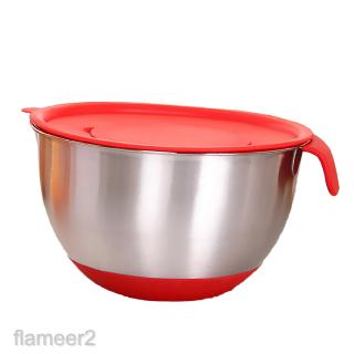 Stainless Steel Mixing Bowl & Lid DIY Homemade Cakes with Scale Mark Range