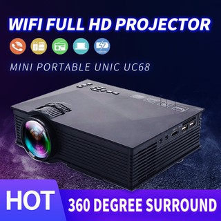 【 Ready Stock 】 Projector Mini Wireless 1080P HD Portable Home Cinema Projector UC68