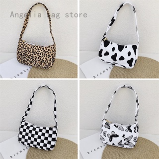 90s Retro Baguette Bag Leopard Cows Zebra Butterfly Print Mini Handbag Shoulder Bag Elegant Women Girls Gift Fashion Street Style