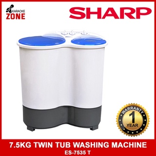 Sharp ES-7535T (BL) 7.5 kg Twin Tub Washing Machine ES 7535T