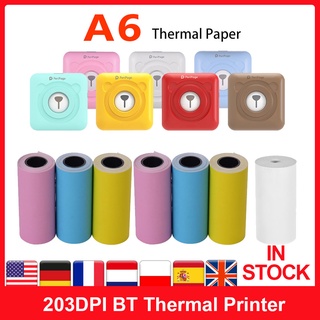 PeriPage A6 Pocket Photo Printer Wireless BT Thermal Printer Picture Photo Label Memo Receipt Paper