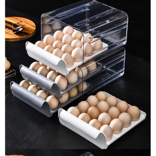 CHAINSHOP Double-Layer Egg Box Kitchen Organizer Holder ShelF