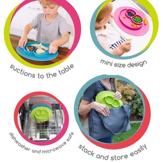 ✽xd 【Fast Delivery】【Free Baby Bib】Health Silicone Material Baby Dining Plate (8)
