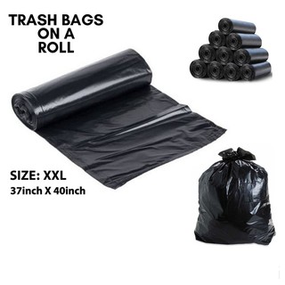 1 Roll Black Simple Home Garbage Bags (Star Seal Bottom) (1)