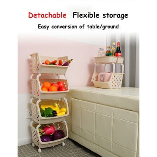 5-Tier Moving Rack Kitchen Storage Shelf with Wheels Wall Bedroom Bathroom Multifunctional Organizer (3)