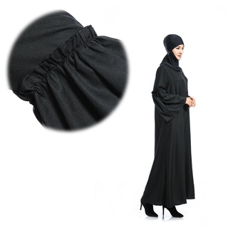 Women's Muslim Dress Muslim long sleeve dress Loose Robe Pure Color Robe (4)