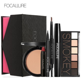 FOCALLURE Basic Face Eyeshadow Makeup Set Cosmetic Kit (6 Pcs)