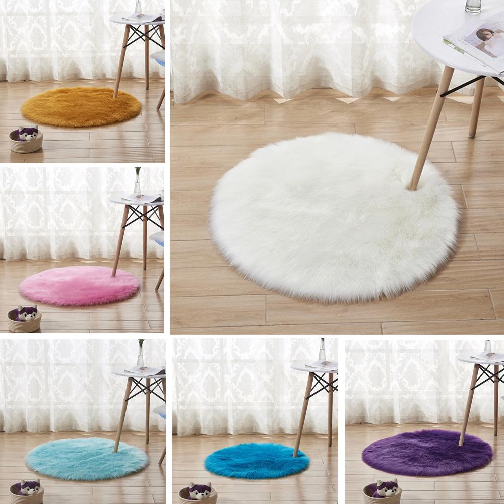 Soft faux sheepskin rug bedroom cushions warm furry rug seats