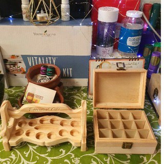Essential Oils Wood Rack and Box (1)