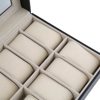 12 Slots Grids Watch Storage Organizer Case PVC Leather Jewelry Display Storage Box (3)