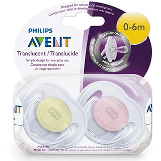Authentic ** Philips AVENT Orthodontic Pacifier Clear 0-6 Months (3)