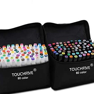 Touch 30/40/60/80 permanent fabric marker pen color art marker double head, gift card making, scrapbook crafts, glass, ceramic minimal bleeding stained graffiti T-shirt canvas shoe bag color textile paint pen DIY None Drug and child safety