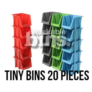 20PCS TINY Stackable Bins Boxes Storage Organizer for Supplies, Tools Medicines 5.5" x 4.375" x 4.5"