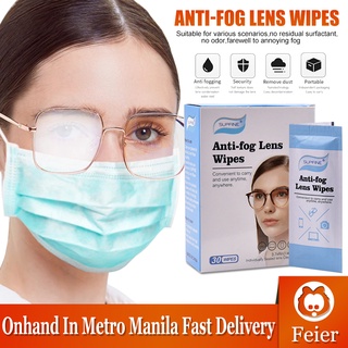【Ready stock】30Pcs Anti-Fog Quick-Dry Antifog Lens Wipes Eyeglasses Antifog Cleaning Wipes