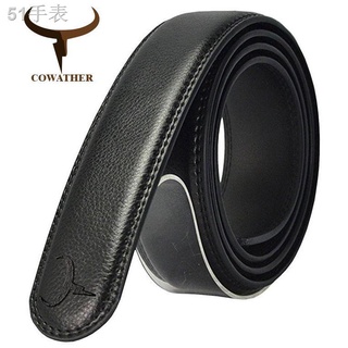 ◇COWATHER Men Leather Belt Strap Replacement,100% Ratchet Genuine Leather Dress Belt Strap for Men's