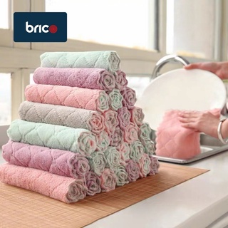kitchen♛♞Brico Microfiber Cloth Cleaning Rags Hand Washing Kitchen Towel Coralline Plate Rag