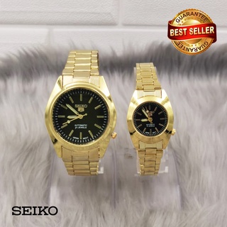 Seiko 5 Automatic 21 Jewels Gold Stainless Steel Watch (COUPLE WATCH) t2TF