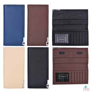PU Leather Wallet For Men Thin Slim Card Holder Long Wallet