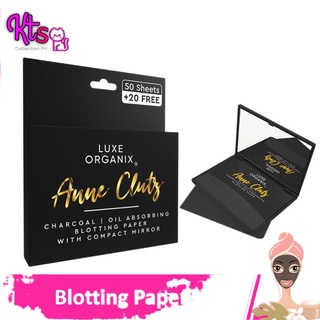 ◈✠№Luxe Organix Charcoal Blotting Paper with Compact Mirror by Anne Clutz 70 sheets