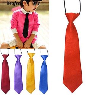 【seafeel】【COD】Boys Kids Children Baby Wedding Banquet Solid Colour Elastic Tie Necktie (2)