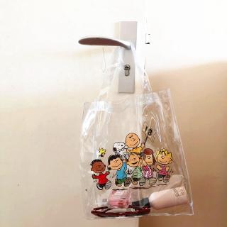 Popular Transparent Jelly Casual Totes Ins Cute Cartoon Charlie PVC Beach Bag Snoopy