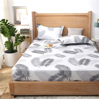 【Ready Stock】ஐ◆Fitted Bedsheet Flamingo Leaves Pattern Bed Sheet Pillowcase Polyester Mattress Prote