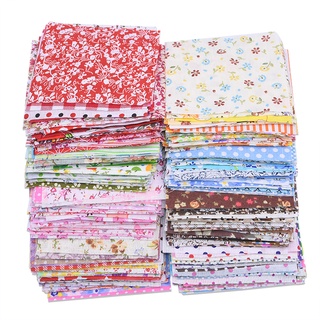 50Pcs 10X10cm Square Assorted Floral Printed Cotton Cloth Sewing Quilting Fabric for Patchwork
